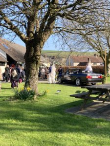 Village hall bride